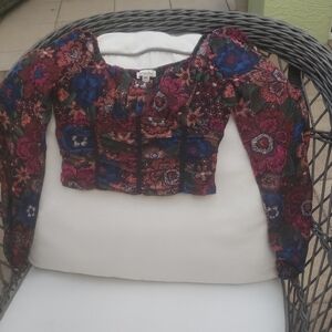 Charmed Hearts Cropped Blouse - Medium